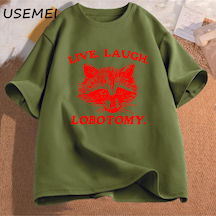 Flood Of Style Canlı Gülmek Lobotomy T Shirt Meme Rakun Grafik T-shirt Vintage Pamuk Kısa Kollu Baskılı Tshi Yeşil