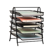 5tpaper-blk 5 Katmanlı Kağıt Tepsisi, Dosya Depolama, Masaüstü Düzenleyici, Metal Ağ, 30 Cm U X 35 Cm G X 14,5 İnç Y, Siyah Diğer