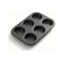 Vios Store 6 Bölmeli Yapışmaz Muffin Ve Cupcake Kalıbı Karbon Çelik Fırın Tepsisi, Isıya Dayanıklı Ve Kol Çok Renkli