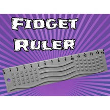 3d Baskı Dokunsal Fidget Cetveli - Kabartmalı Stres Ve Odaklanma Oyuncağı - Gri