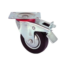 Servis Tekeri - Tablalı Frenli Siyah Döner - Çap 80 Mm