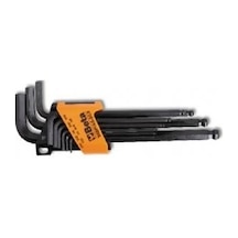 Beta 96bp-as/sc9 1/16"-3/8" 9 Parça Yuvarlak Bombe Top Başlı Uzun Allen Anahtar Takımı Inch