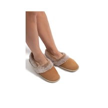 Niki Kadın Ev Ayakkabısı Koyu Bej 37/41 9508688