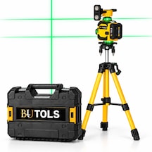 Butools Yeşil Lazer Terazi 360 Derece Çizgi Lazer Hizalama Cihazı, Tripodlu Ve Çantalı Set