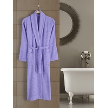 Lila Büyük Beden Şalyaka Pamuklu Hamam Sauna Banyo Battal Kadın Erkek Unisex 3xl 4xl Bornoz