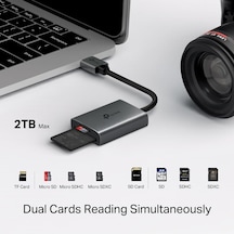 Hafıza Kartı Okuyucu, Sd Kart Okuyucu, Usb Sd Ve Microsd 2 Tb'a Kadar, Usb 3.0, Uhs-ı 200 Mb/s, Aynı Anda İki Kart Okuma Ve Yazma, Ua430
