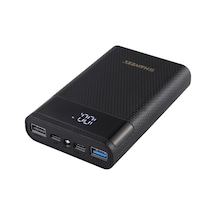 Jeemson 18650 Pil Girişli Pil Dahil Değil Usb Çift Çıkışlı, Ekranlı Ve İki Yönlü Hızlı Şarj Desteği Taşınabilir Power Bank Kutusu - Siyah Siyah