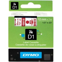 Dymo D1 Şerit Standart 12 Mmx7 Mt Beyaz Üzerine Kırmızı 45015