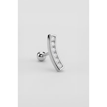 Mira 18 Ayar Beyaz Altın Kaplama Gümüş Conch-helix Piercing