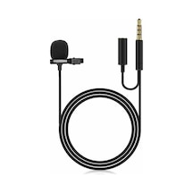 Thentech Tekli Profesyonel 3.5mm Jak Girişli Yaka Mikrofonu Oyuncu Mikrofonu Telefon Bilgisayar Kamera Uyumlu