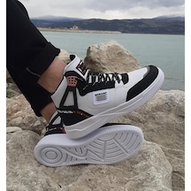 Dunlop 2238 Beyaz-Siyah, Fuspetli Ortapedik Boğazlı Basket Spor Ayakkabı AYKSAYAK-000491