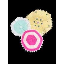 El Yapımı Örgü Banyo Lifi 3 Lü Renkli Set