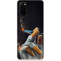 Samsung Galaxy S20 Uyumlu Sigara Tutucu Desenli Silikon Kılıf