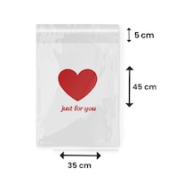 Just For You Baskılı Beyaz Cepsiz Kargo Poşeti 100 Adet 35 x 45 x 5 CM