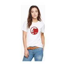 Carmen Sandiego Logo Blue Side Baskılı Beyaz Kadın Tshirt