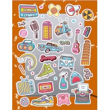 Doodle Temalı Seri 2 Sticker Seti Laptop Ajanda Pc Tablet Telefon Defter Etiket Bullet Journal Diğer