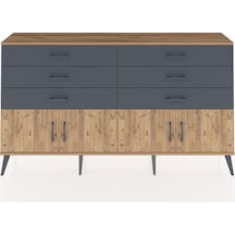 Arges Konsol 2 Raflı 6 Çekmeceli 4 Kapaklı 176x30x99 Çam-çam/antr Çam-çam/antrasit