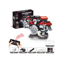 Ferrari V8 Motorundan Esinlenen 680 Parça Uzaktan Kontrollü Işıklı Mekanik Motor Modeli