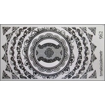Dantelli Çiçekler Tırnak Dövme Tırnak Stıicker Tırnak Tatoo 962