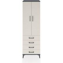 Hyperion Dolap 2 Raflı 4 Çekmeceli Tek Askılı 60x44x195 Antra... Antrasit