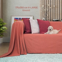 Kaymaz Koltuk Örtüsü Çift Taraflı Mikrofiber Şönil 175x350 Cm Xl- Kiremit Kedi Köpek Ve Çocuk Dostu Kiremit