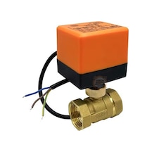 Dn20 220v Ac Elektrik Aktüatörlü 3/4'' İki Yönlü Küresel Vana 3 Kablolu 2 Kontrollü Pirinç Gövde