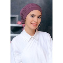 Hürrem Bone Gül Kurusu Pratik Hazır Geçmeli Tesettür Bone Sandy Kumaş Pileli Gülkurusu