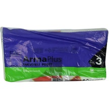 Armaplus Takviyeli Kalın Baskılı Beyaz Çanta Poşet Torba No: 3 50'li 33 x 45 CM