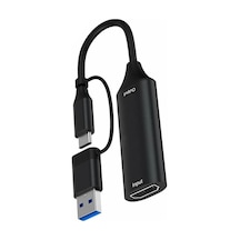 2in1 Hdmı Video Capture Card Usb & Type-c Çift Girişli Kayıt Kartı Video Yakalama Adaptörü