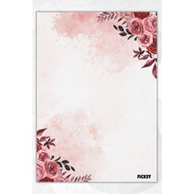 A5 Çiçek Bloknot Çizgisiz Defter - 50 Yaprak - Memopad - Notepad - Not Defteri - Not Kağıdı - 2954 Çok Renkli