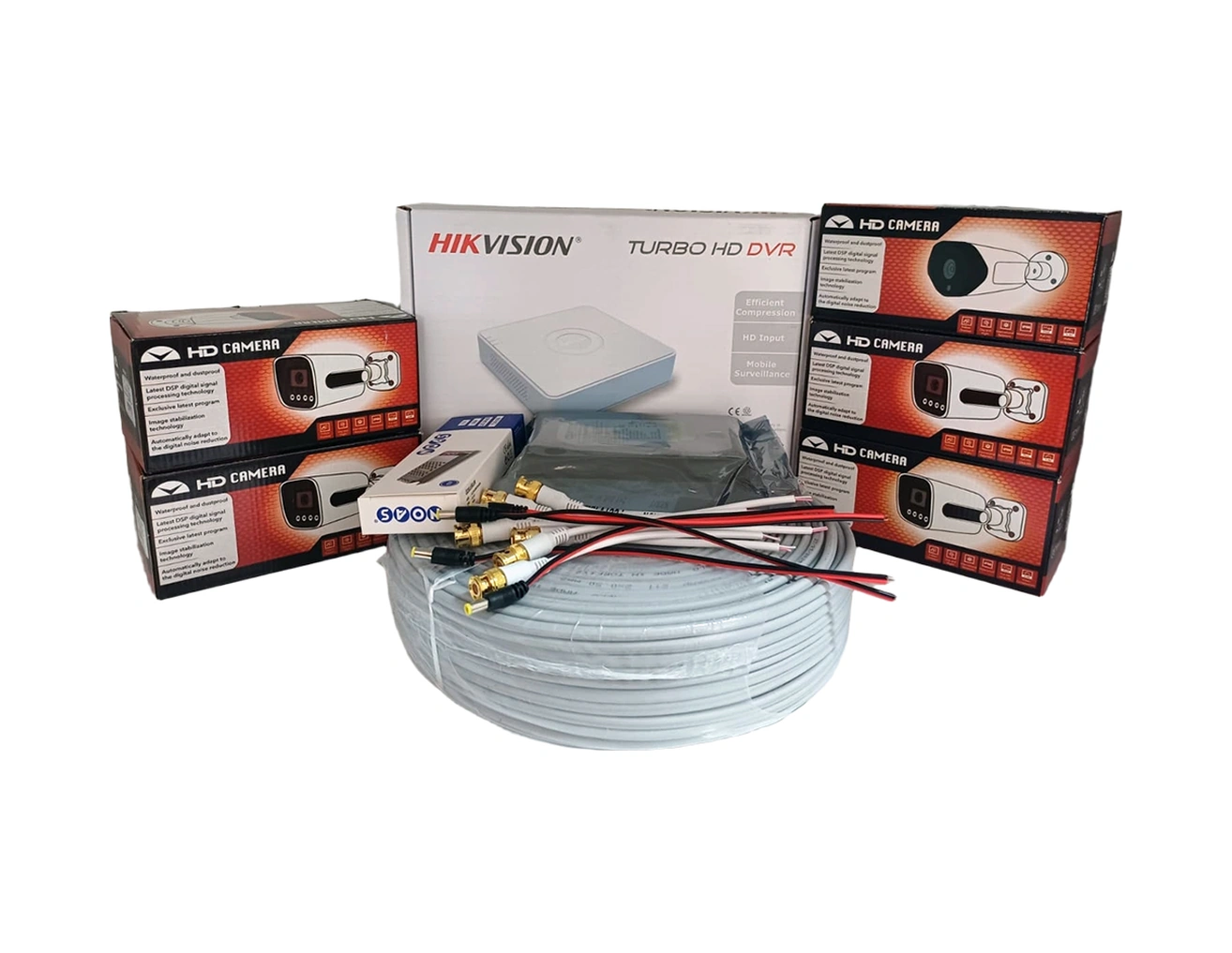 Hikvision 5 Li Full Hd Güvenlik Kamerası Seti Renkli Gece Görüşlü, Olay Anında Bildirim