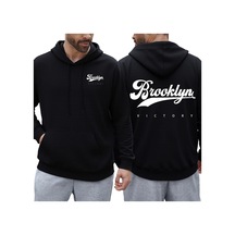 Startmore Tarzsokak Brooklyn Victory Logo Baskılı Kapüşonlu Svetşört Erkekler İçin Sonbahar Tüm Maç Kapüşonlular Siyah