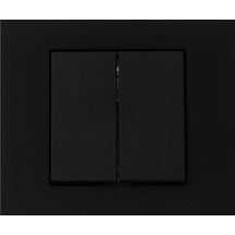 12 Adet Ovivo Grano Siyah Komitatör İkili Anahtar Çerçeve Dahil