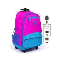 Coral High Sport Pembe Mavi Dört Bölmeli Usb Şarjlı Kulaklık Çıkı