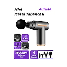 Auhma AMG6 Yüksek Tork Motor 6 Kademeli Derin Doku Masaj Tabancası - Siyah
