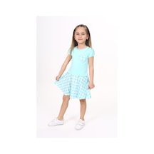 Toontoy Kız Çocuk Kapl Nakışlı Elbise Mint Yeşili