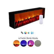 Arif Dekoratif Yapay Elektrikli Şömine - 70x25x15 Cm - Farklı Renk Modları, Kumandalı, Bluetooth