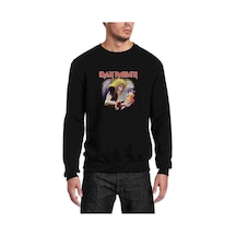 Maıden Eddıe Newspaper Metal Baskılı Siyah Erkek Sweatshirt