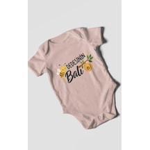 Morivokids Dedesinin Balı Kısa Kollu Bebek Body %100 Pamuk Pastel Pembe