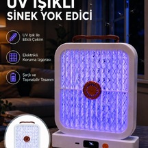 Uv Işıklı Şarj Edilebilir Sinek Yok Edici Elektrikli Lamba Beyaz