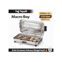 Taner Macro Boy Elektrikli Izgara 46 x 29 CM 1250 W Büyük Boy + 4 Adet Şiş