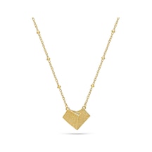 Servi 925 Ayar Gümüş Love Letter Kolye-12 Gold - Gümüş