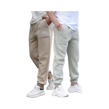 Madmext Bej/çağla Yeşili Cepli Jogger Erkek Eşofman Altı E7445 Bej/çağla Yeşili