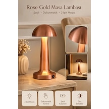 Şarjlı Kablosuz Dokunmatik Led Masa Lambası 3 Renk Işık Modlu Kablosuz Type-c Modern Tasarım Çok Renkli