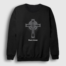 Presmono Unisex Cross Black Sabbath Sweatshirt Siyah