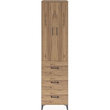 Hyperion Dolap 4 Raflı 3 Çekmeceli 2 Kapaklı 60x44x243 Çam-çam Çam