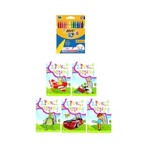3-6 Yaş Zevkli Boyama 5 Li Kitapları+Silinebilir 12Li Pastel Boya