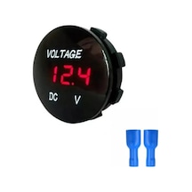 28mm 8-32 Volt Arası Çalışabilen Pano Tipi Voltmetre Kırmızı