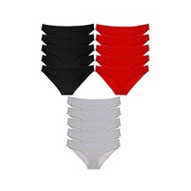 Royaleks 15 adet Süper Eko Set Likralı Kadın Slip Külot Siyah Kırmızı Gri RYL-EKO15010 Siyah - Gri