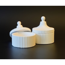 Bernami Mumluk Şamdanpinterest Dekoratif Beyaz Takı Kutusu 2'li Set Diğer